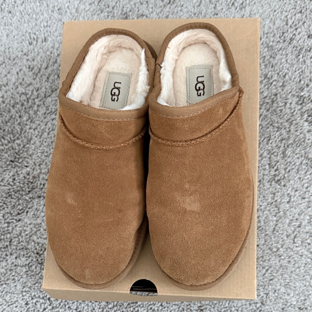 UGG Chestnut Suede Slip-Ons